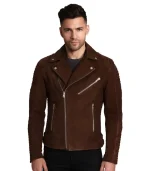 Armand Mocha Suede bROWN Biker Jacket