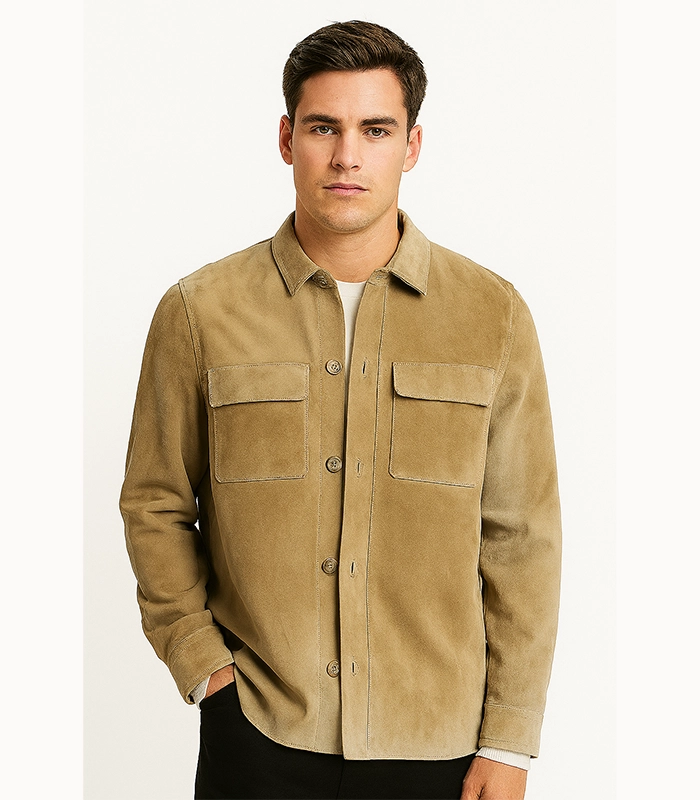 Button-Up Suede Shirt Jacket Button-Up Suede Shirt Jacket