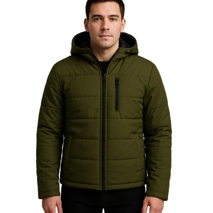 Green Hooded Puffer Jacket