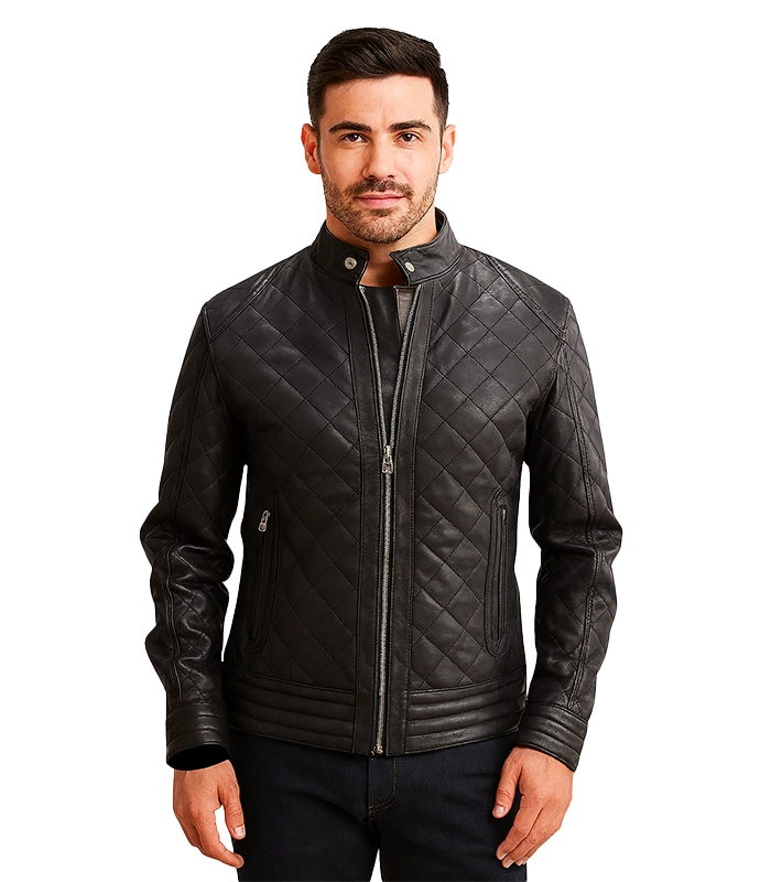 Henry Quilted Black Leather Jacket Henry Quilted Black Leather Jacket