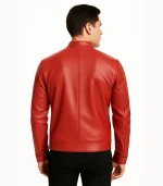 Ionic Red Leather Biker Jacket
