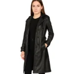 Hooded Black Trench Coat