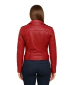 Margaret Red Ladies Biker Leather Jacket