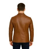 Men’s Cognac Brown Leather Blazer Jacket