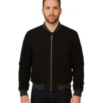 Men’s Premium Black Suede Bomber Jacket