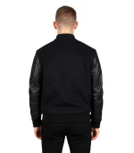 Vaxton Black Hybrid Varsity Jacket