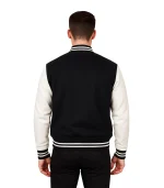Vaxton Black & White Hybrid Varsity Jacket