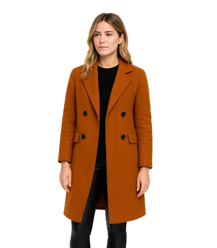 Women’s Copper Brown Regular Fit Wool Coat Women’s Copper Brown Regular Fit Wool Coat