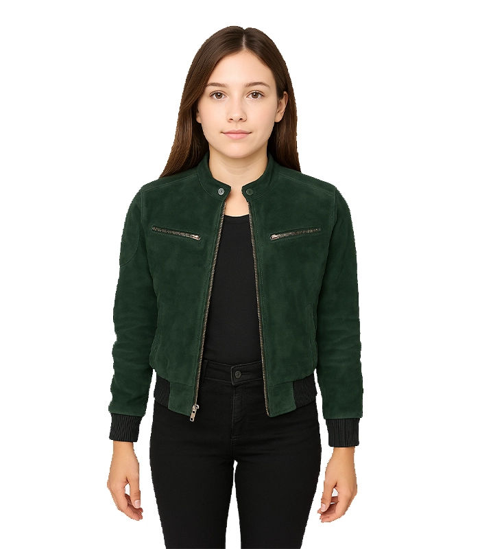 Zenna Green Suede Bomber Jacket Zenna Green Suede Bomber Jacket