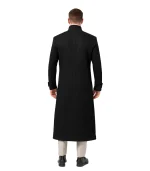 McGhee Men’s Black Long Wool Overcoat