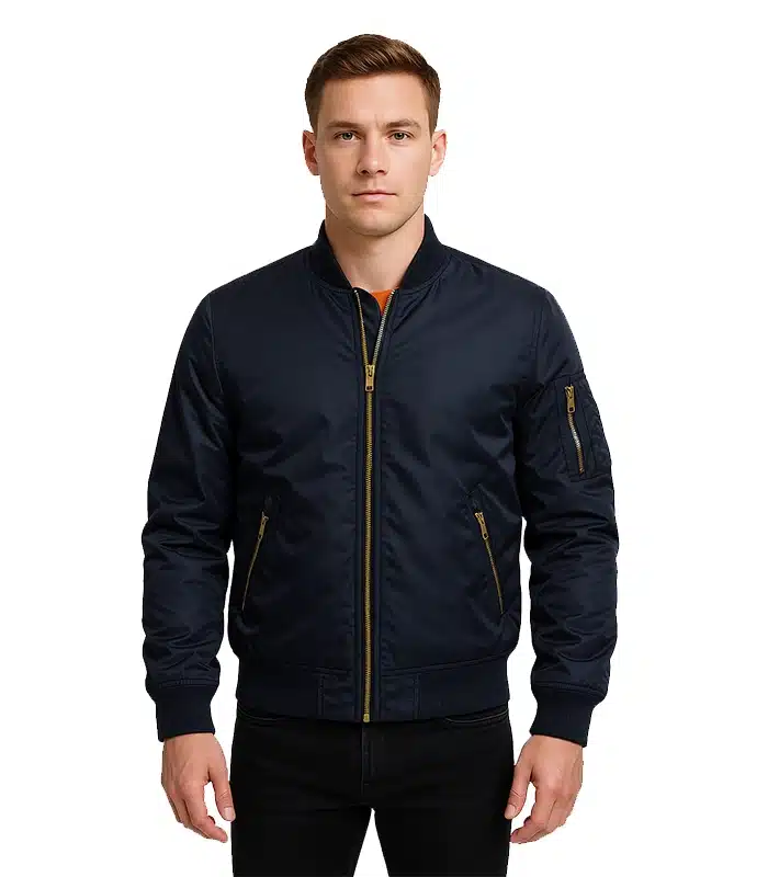 Men’s Windproof Navy Blue Bomber Jacket Men’s Windproof Navy Blue Bomber Jacket