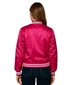 Pink Satin Varsity Jacket