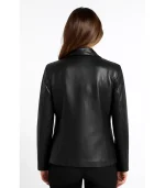 Womens Natalie Plus Size Black Leather Jacket