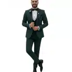 Mens Dark Green 3 Piece Suit
