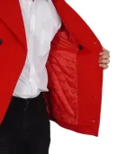 Red Double Breasted Wool Peacoat Mens – Vibrant Classic Outerwear