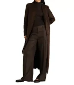 Rosario Dark Brown Womens Long Wool Coat – Overcoat for Women